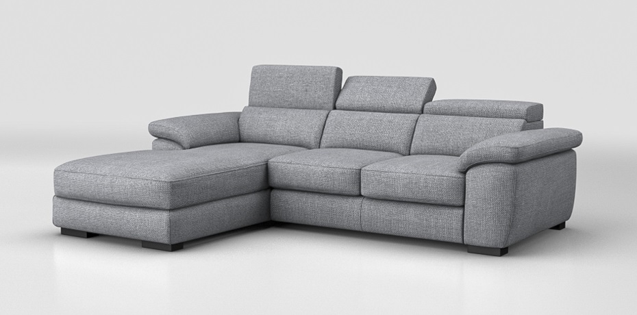 Norbello - small corner sofa with sliding mechanism left peninsula with compartment